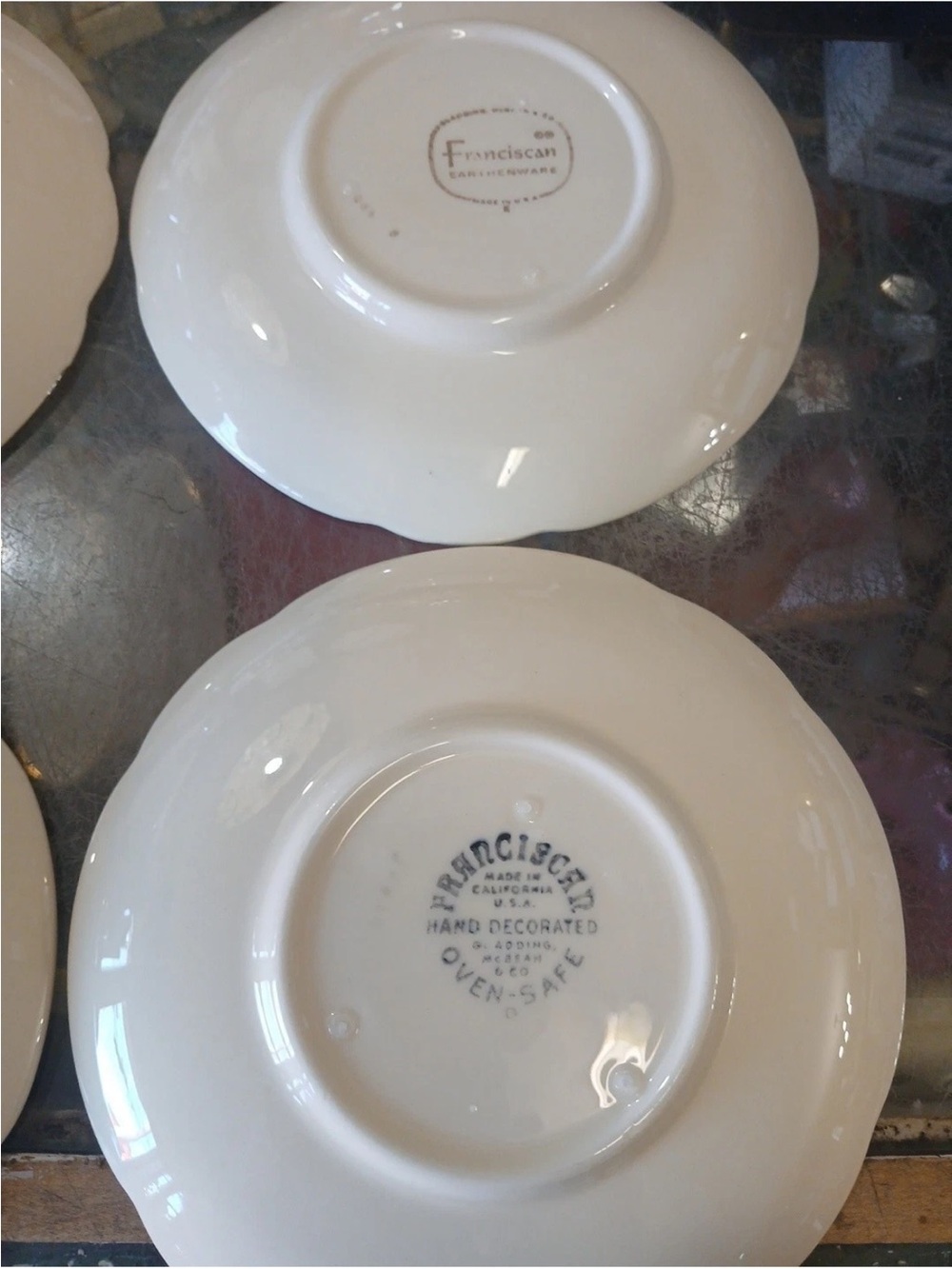 4 Franciscan Desert Rose Saucers. Mixed vintage. Replacement saucers. - Picture 2 of 3